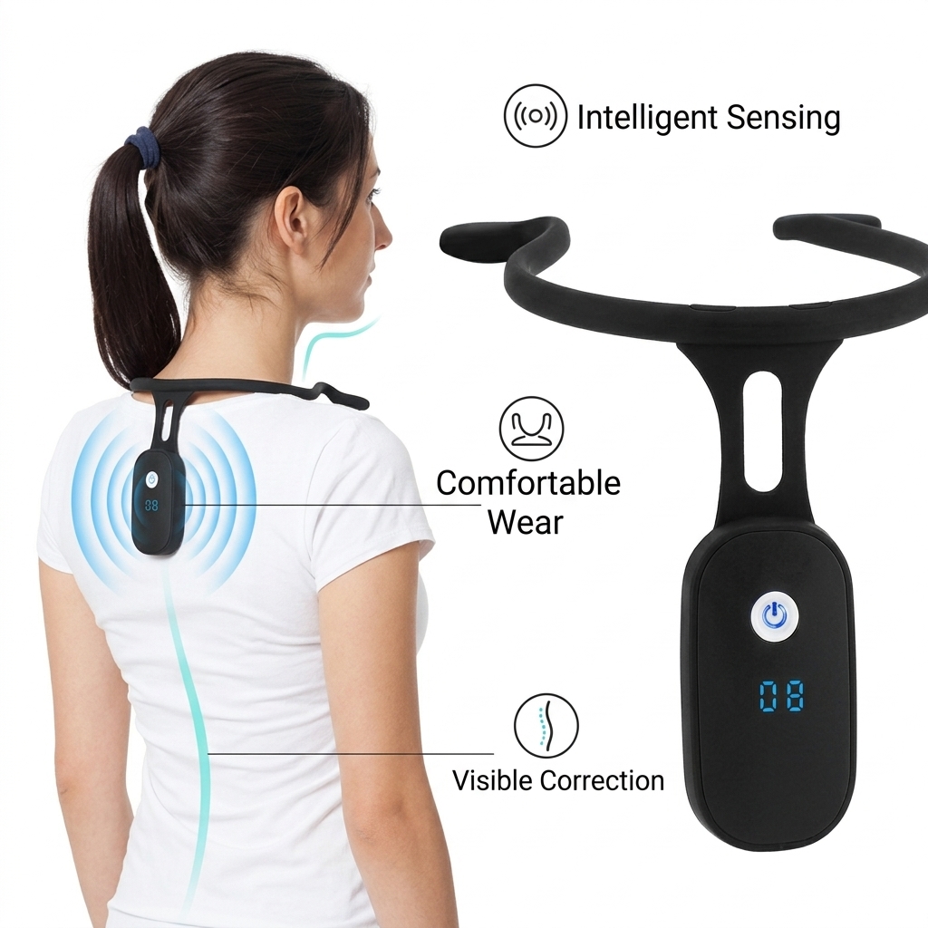Posture Corrector Back - Houdingsregelaar LCD-scherm Siliconen rugbrace Onzichtbare vibratieherinnering