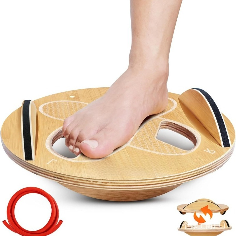 Yoga Fitness Training - Houten fitness balansbord voor volwassenen, voettrainer,