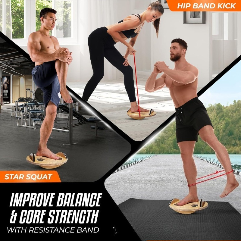 Houten fitness balansbord voor - Yoga Fitness Training recensie en prijs